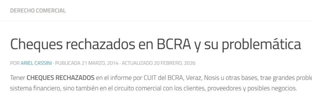 cheques rechazados bcra como resolverlo